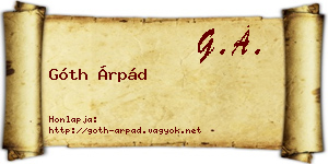 Góth Árpád névjegykártya