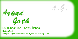 arpad goth business card